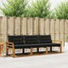 Ensemble de canapés d'extérieur 3 pcs Naturel et Noir 527685527685