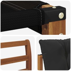Ensemble de canapés d'extérieur 3 pcs Naturel et Noir 527685527685