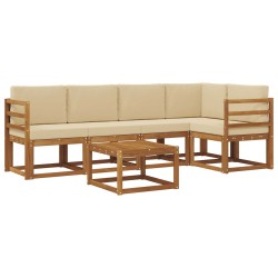 Ensemble de canapés d'extérieur 6 pcs Naturel et Beige 527689527689