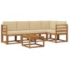 Ensemble de canapés d'extérieur 6 pcs Naturel et Beige 527689527689