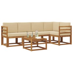 Ensemble de canapés d'extérieur 6 pcs Naturel et Beige 527689527689