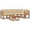 Ensemble de canapés d'extérieur 6 pcs Naturel et Beige 527689527689