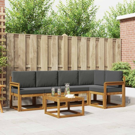 Ensemble de canapés d'extérieur 6 pcs Naturel et Anthracite 527693527693