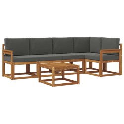 Ensemble de canapés d'extérieur 6 pcs Naturel et Anthracite 527693527693
