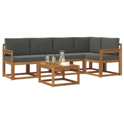Ensemble de canapés d'extérieur 6 pcs Naturel et Anthracite 527693527693