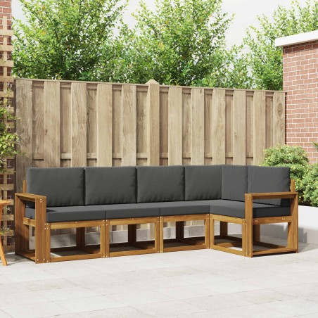Ensemble de canapés d'extérieur 5 pcs Naturel et Anthracite 527694527694