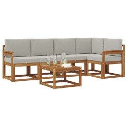 Ensemble de canapés d'extérieur 6 pcs Gris Naturel et Clair 527697527697