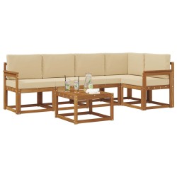 Ensemble de canapés d'extérieur 6 pcs Naturel et Beige 527698527698