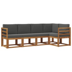 Ensemble de canapés d'extérieur 5 pcs Naturel et Anthracite 527699527699