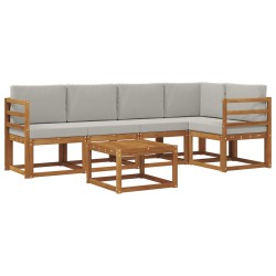 Ensemble de canapés d'extérieur 6 pcs Gris Naturel et Clair 527702527702