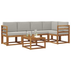 Ensemble de canapés d'extérieur 6 pcs Gris Naturel et Clair 527702527702