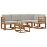 Ensemble de canapés d'extérieur 6 pcs Gris Naturel et Clair 527702527702