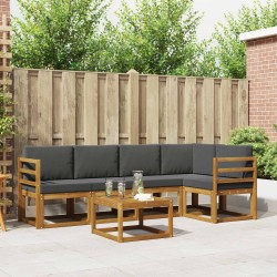 Ensemble de canapés d'extérieur 6 pcs Naturel et Anthracite 527703527703