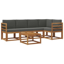 Ensemble de canapés d'extérieur 6 pcs Naturel et Anthracite 527703527703