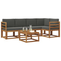 Ensemble de canapés d'extérieur 6 pcs Naturel et Anthracite 527703527703