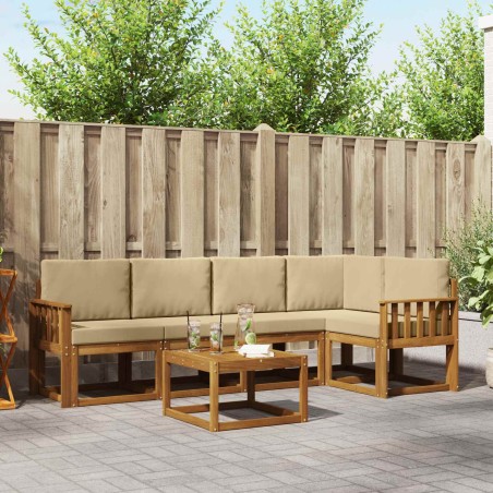 Ensemble de canapés d'extérieur 6 pcs Naturel et Beige 527705527705