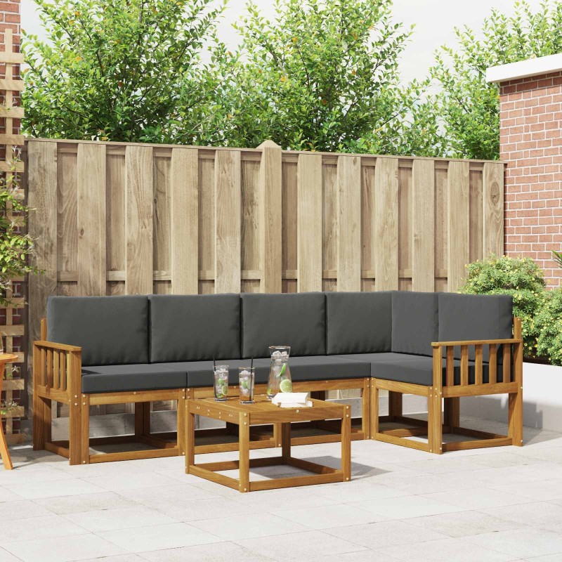 Ensemble de canapés d'extérieur 6 pcs Naturel et Anthracite 527706527706