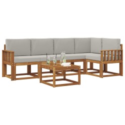 Ensemble de canapés d'extérieur 6 pcs Gris Naturel et Clair 527707527707