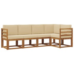 Ensemble de canapés d'extérieur 5 pcs Naturel et Beige 527709527709