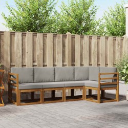 Ensemble de canapés d'extérieur 5 pcs Gris Naturel et Clair 527710527710