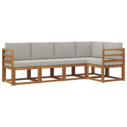 Ensemble de canapés d'extérieur 5 pcs Gris Naturel et Clair 527710527710