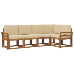 Ensemble de canapés d'extérieur 5 pcs Naturel et Beige 527713527713