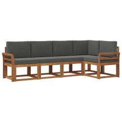 Ensemble de canapés d'extérieur 5 pcs Naturel et Anthracite 527714527714