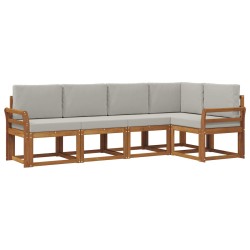Ensemble de canapés d'extérieur 5 pcs Gris Naturel et Clair 527715527715