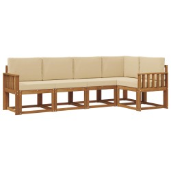 Ensemble de canapés d'extérieur 5 pcs Naturel et Beige 527718527718