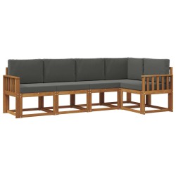 Ensemble de canapés d'extérieur 5 pcs Naturel et Anthracite 527719527719