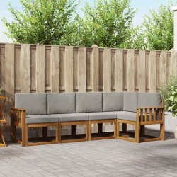 Ensemble de canapés d'extérieur 5 pcs Gris Naturel et Clair 527720527720