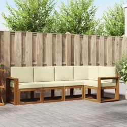 Ensemble de canapés d'extérieur 5 pcs Naturel et Crème 527722527722