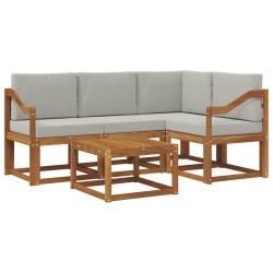 Ensemble de canapés d'extérieur 5 pcs Gris Naturel et Clair 527723527723