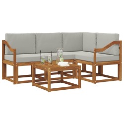 Ensemble de canapés d'extérieur 5 pcs Gris Naturel et Clair 527723527723