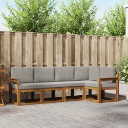 Ensemble de canapés d'extérieur 5 pcs Gris Naturel et Clair 527724527724