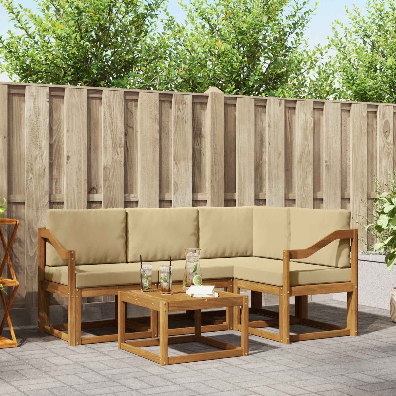 Ensemble de canapés d'extérieur 5 pcs Naturel et Beige 527725527725