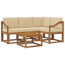 Ensemble de canapés d'extérieur 5 pcs Naturel et Beige 527725527725
