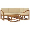 Ensemble de canapés d'extérieur 5 pcs Naturel et Beige 527725527725