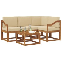 Ensemble de canapés d'extérieur 5 pcs Naturel et Beige 527725527725