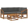 Ensemble de canapés d'extérieur 5 pcs Naturel et Anthracite 527726527726