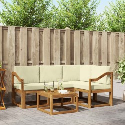 Ensemble de canapés d'extérieur 5 pcs Naturel et Crème 527727527727