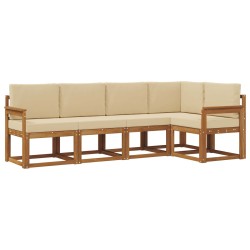 Ensemble de canapés d'extérieur 5 pcs Naturel et Beige 527728527728