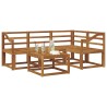 Ensemble de canapés d'extérieur 5 pcs Naturel 527729527729