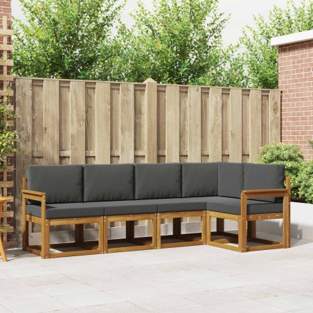 Ensemble de canapés d'extérieur 5 pcs Naturel et Anthracite 527731527731