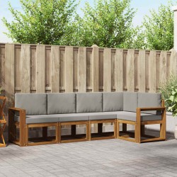 Ensemble de canapés d'extérieur 5 pcs Gris Naturel et Clair 527732527732