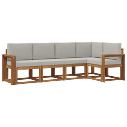 Ensemble de canapés d'extérieur 5 pcs Gris Naturel et Clair 527732527732