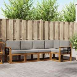 Ensemble de canapés d'extérieur 5 pcs Gris Naturel et Clair 527734527734