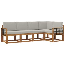 Ensemble de canapés d'extérieur 5 pcs Gris Naturel et Clair 527734527734