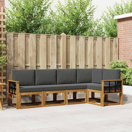 Ensemble de canapés d'extérieur 5 pcs Naturel et Anthracite 527736527736