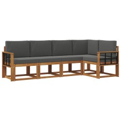 Ensemble de canapés d'extérieur 5 pcs Naturel et Anthracite 527736527736